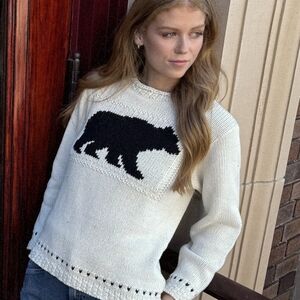 Women's White Bear Sweater